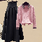 ピンク/セーター＋ブラック/スカート